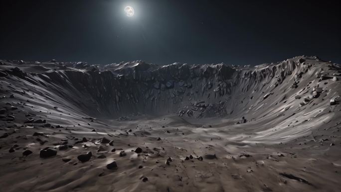 陨石坑月亮太空星际cg写实