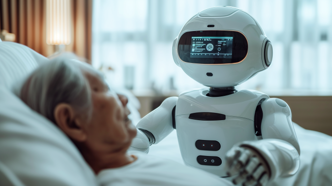 AI人工智能机器人陪伴老人和儿童