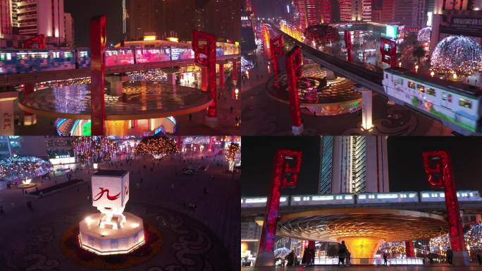 杨家坪步行街宣传片视频素材夜景