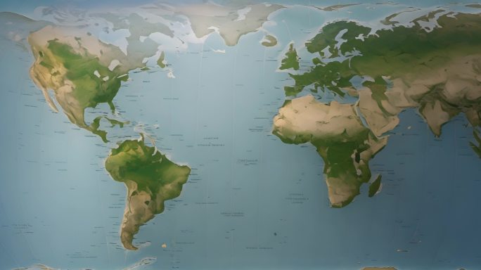 大陆海洋地球地图
