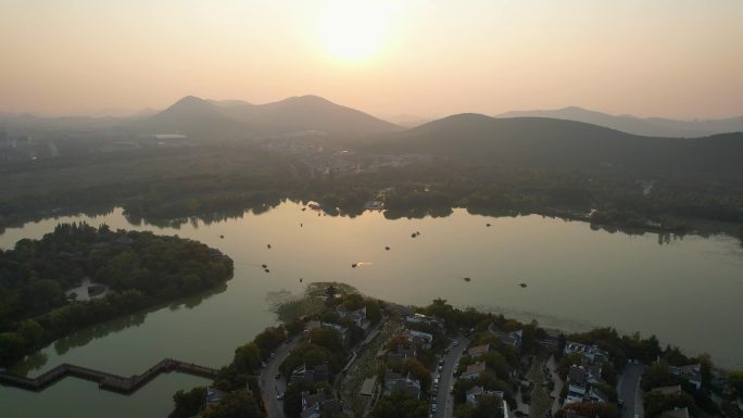 徐州城市日出日落云龙湖自然风光建筑风景