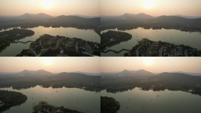 徐州城市日出日落云龙湖自然风光建筑风景