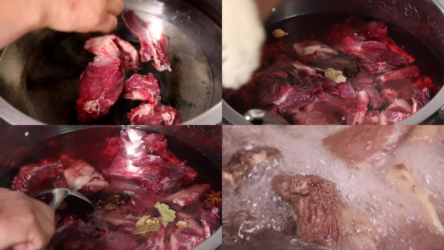煮手抓牦牛肉流程