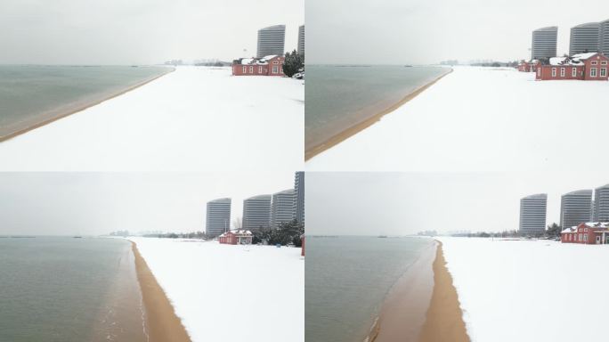 冬季海边 大雪 冬季海边美景 海边城市