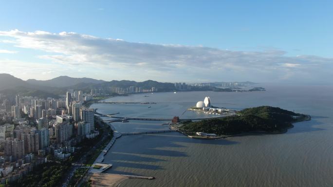 日月贝珠海航拍大美风景情侣路