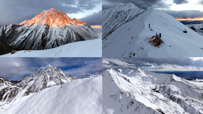 川西雅拉雪山云绕雅拉航拍