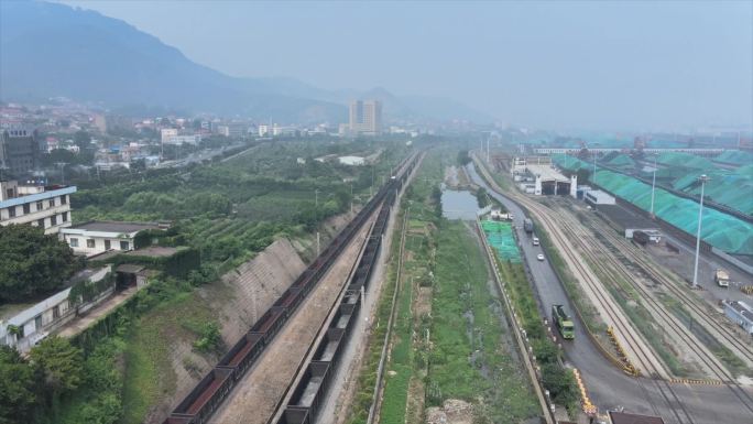 中哈基地中哈物流 火车空箱 航拍C044