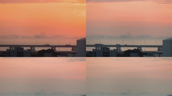 深中通道和广深沿江高速低空雾延时摄影