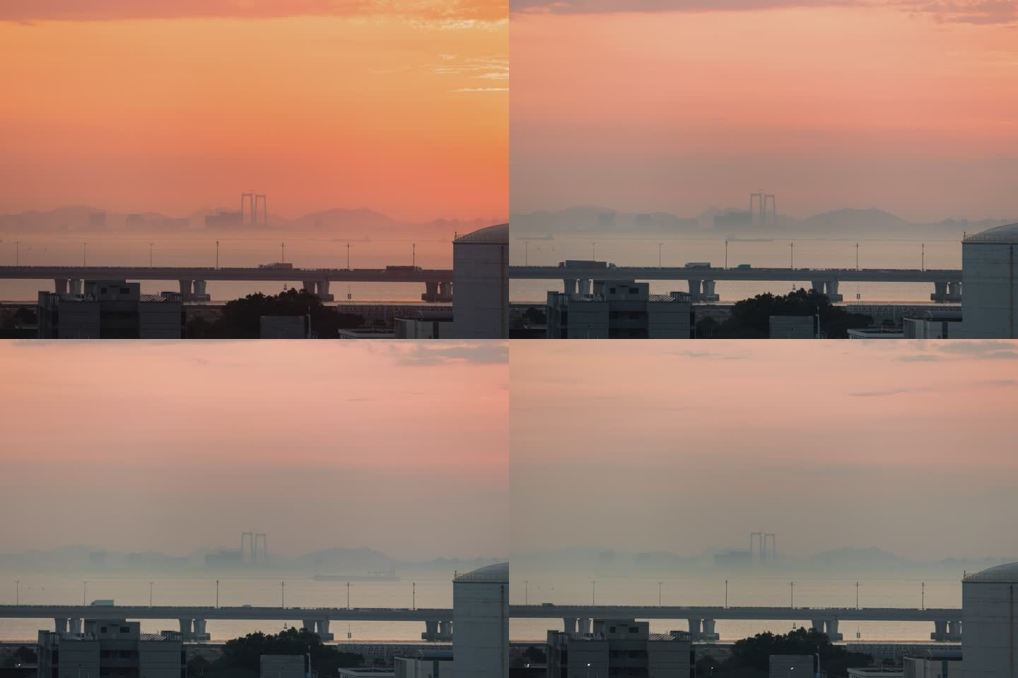 深中通道和广深沿江高速低空雾延时摄影