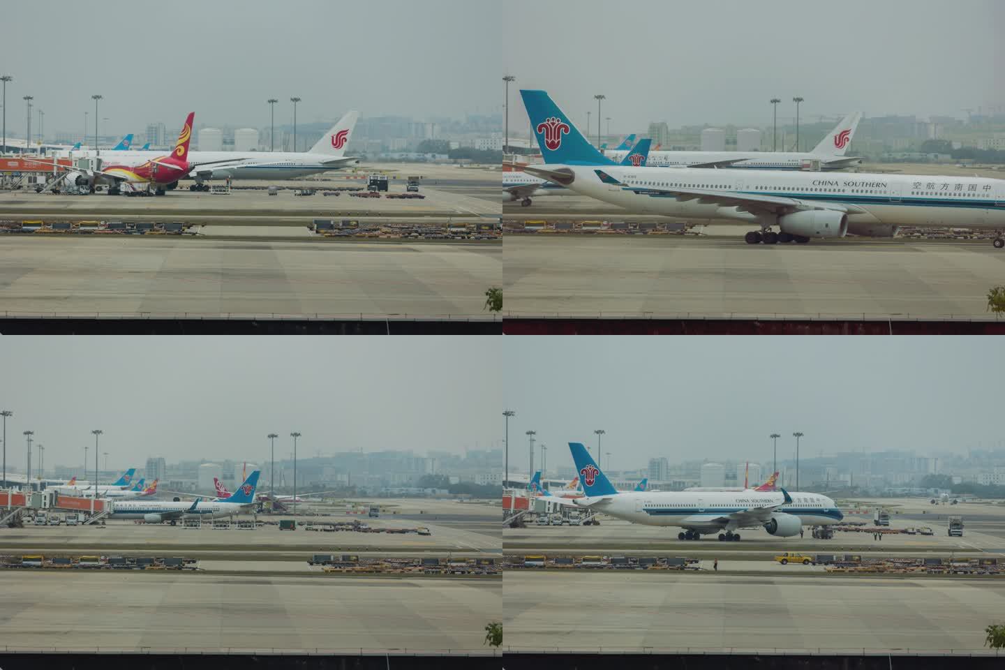 机场航班运行延时摄影