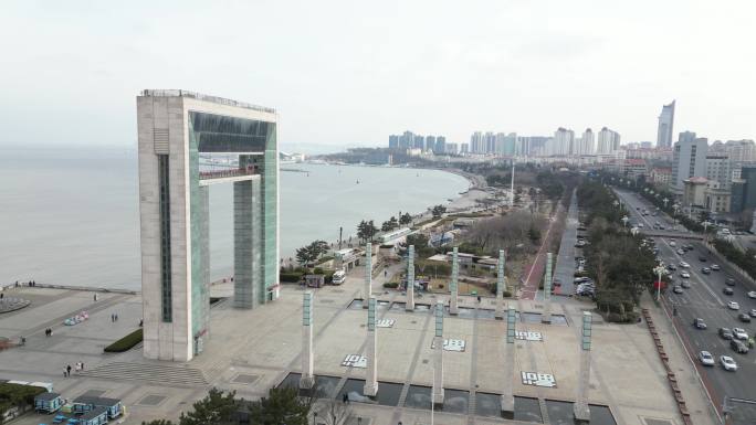 威海 地标 大门 城市 海边