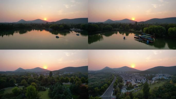 徐州城市日出日落云龙湖自然风光建筑风景