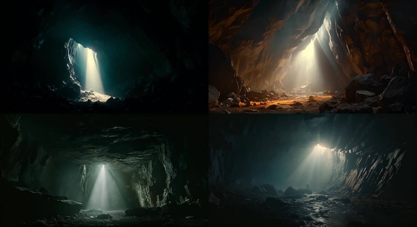 地底之光：洞穴中的唯美光柱