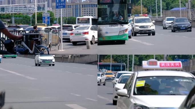 城市马路汽车车流交通拥挤堵车拥堵公路道路