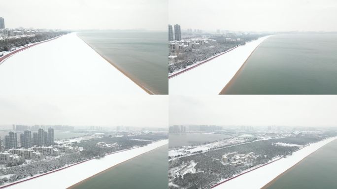 冬季海边 大雪 冬季海边美景 海边城市