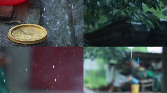 夏季下雨暴雨素材