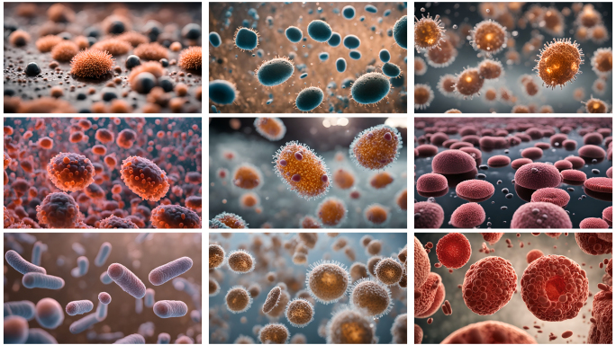 微观细菌病毒细胞微生物大肠杆菌益生菌研究