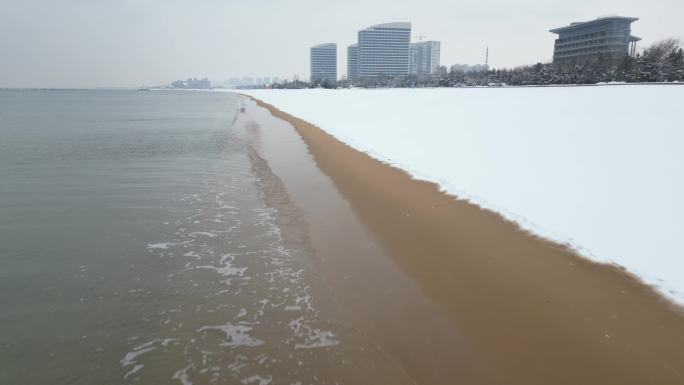 冬季海边 大雪 冬季海边美景 海边城市