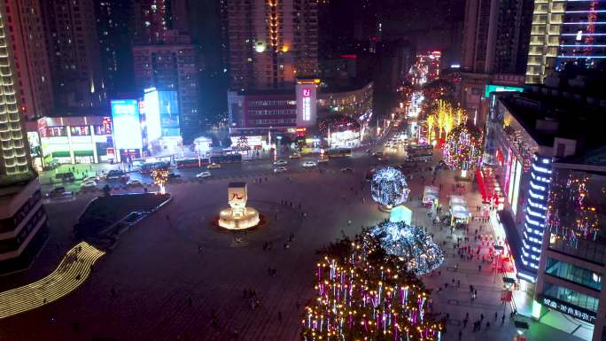 杨家坪步行街宣传片视频素材夜景