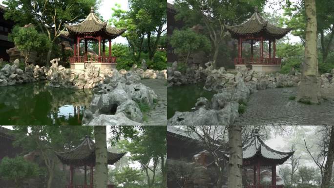 中式园林四季变化