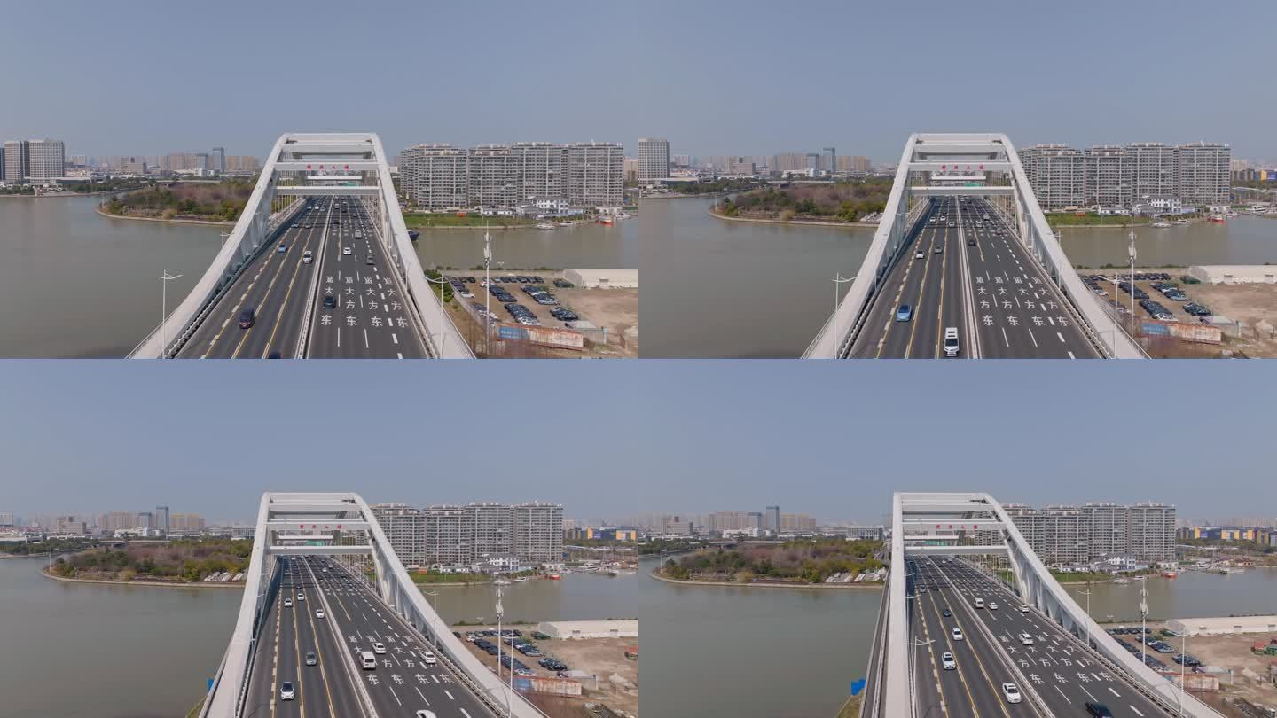 苏州斜港大桥 4k航拍素材