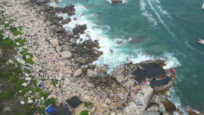 航拍深圳东西冲穿越西涌海滨旅游度假区