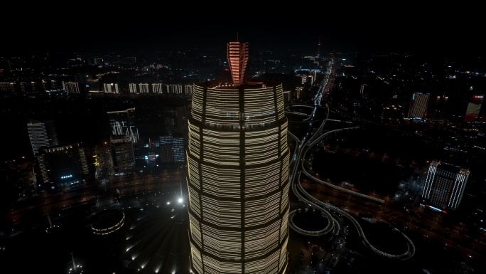 郑州洛阳古城航拍夜景