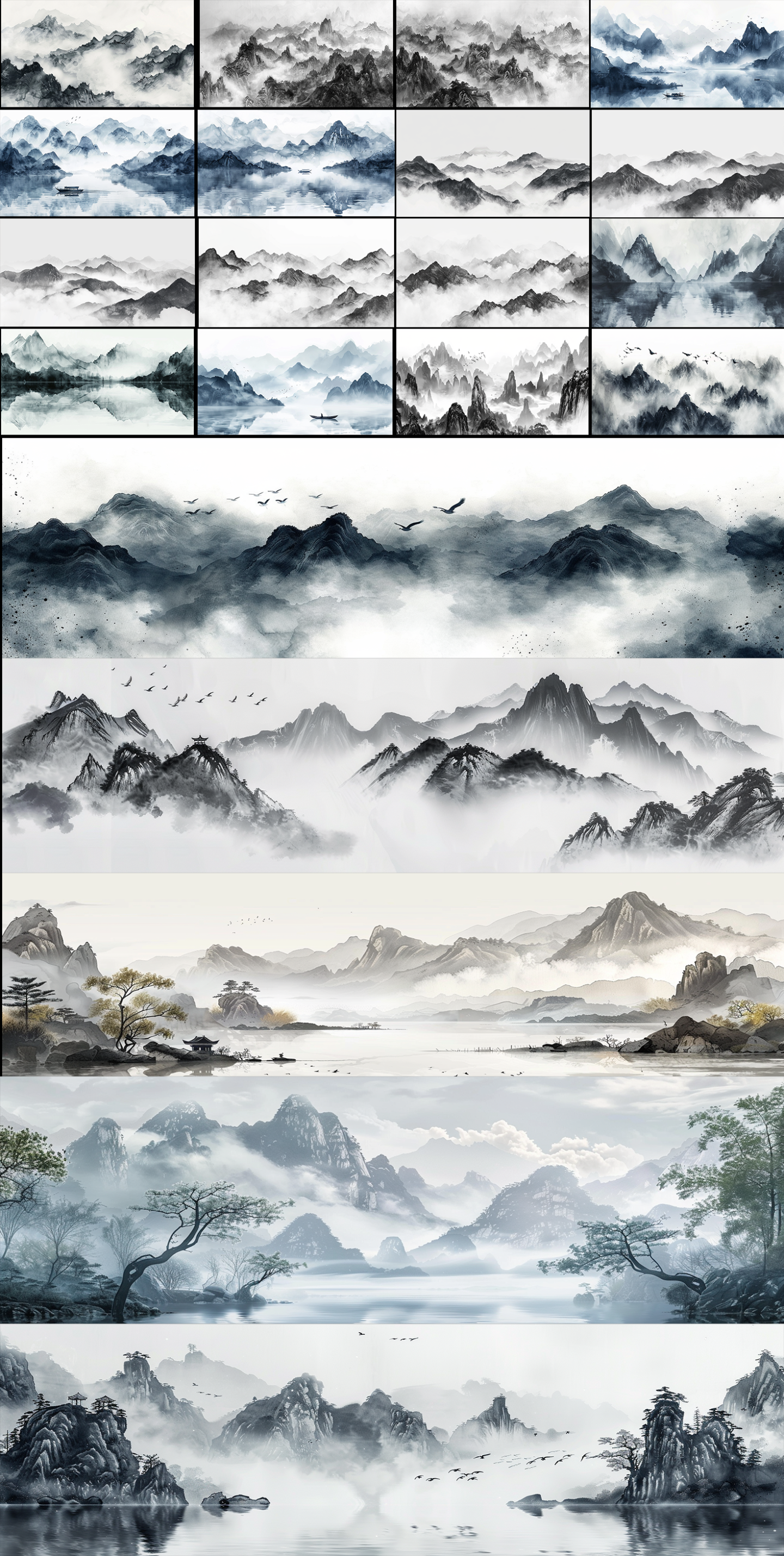 上春山中国古风水墨山水动画背景素材