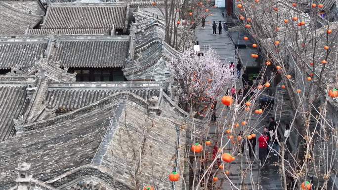 大同东南邑历史文化街区春季街景航拍