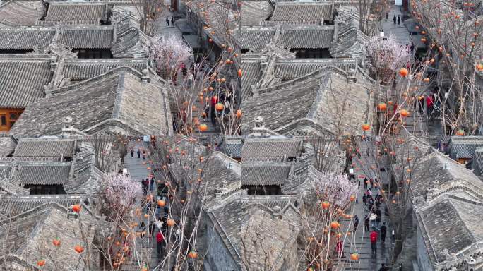 大同东南邑历史文化街区春季街景航拍