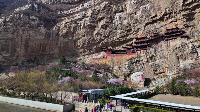 悬空寺 延时 桃花 大全景 大同