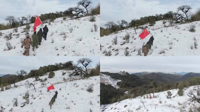 边境巡逻 雪地巡逻守护祖国河山