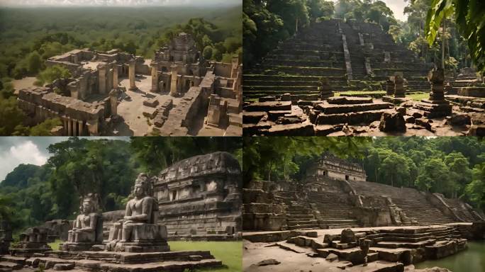 玛雅文明遗迹玛雅金字塔逼真三维模型