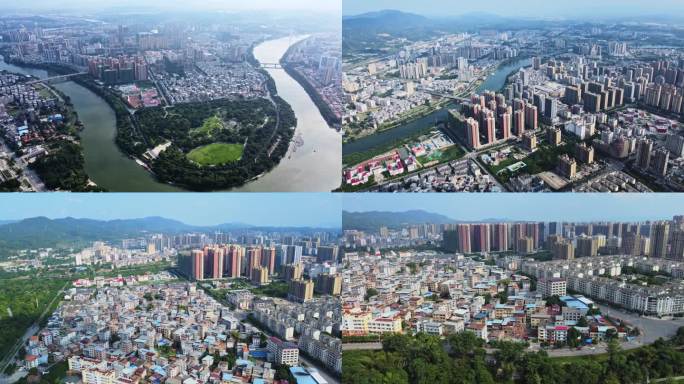 柳州柳江航拍全景公园城市发展建筑住宅商业