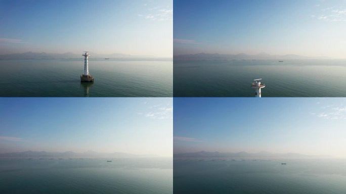 灯塔未来山海前程视频结尾大气航拍海事雷达