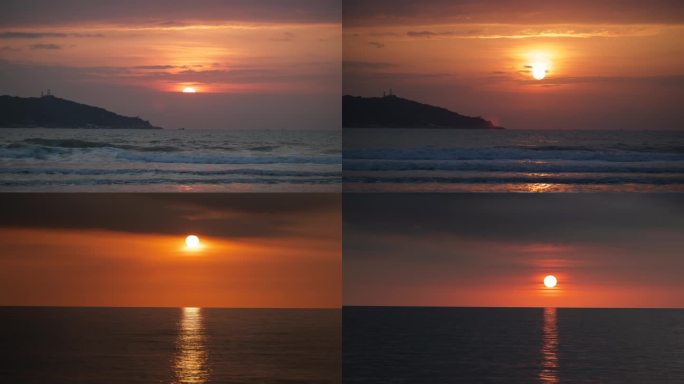 4K实拍海边日出，海边日落3