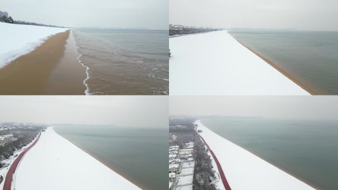 冬季海边 大雪 冬季海边美景 海边城市