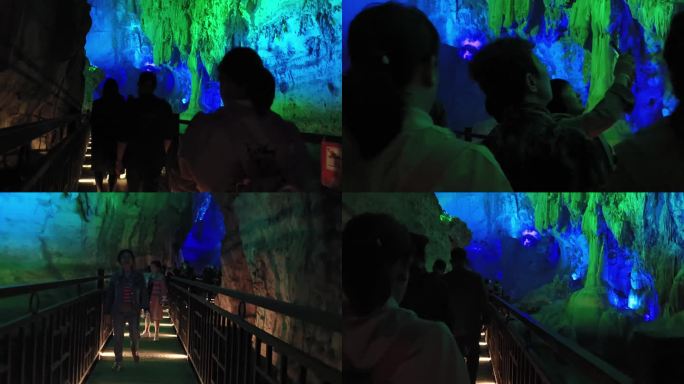 游客走进南丹洞天盛境检票入洞喀斯特地貌