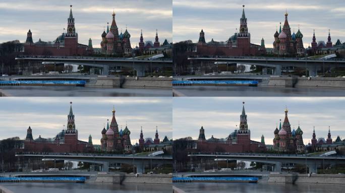 莫斯科红场莫斯科河延时