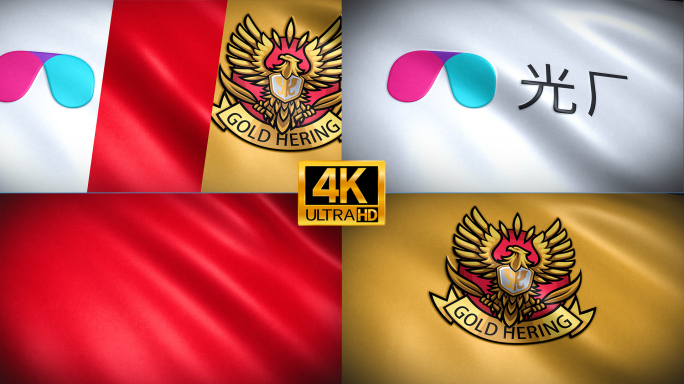 企业Logo旗帜飘扬AE模版