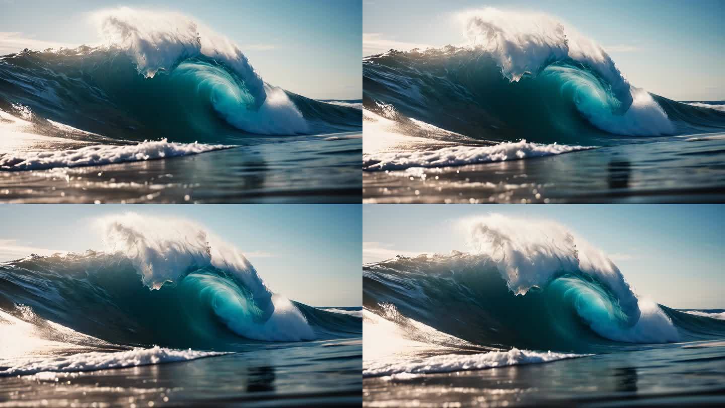 沙滩海洋大海巨浪海浪慢镜头8