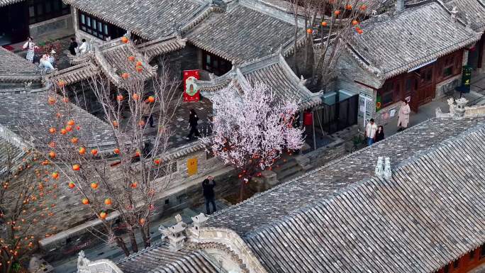 大同东南邑历史文化街区春季街景航拍