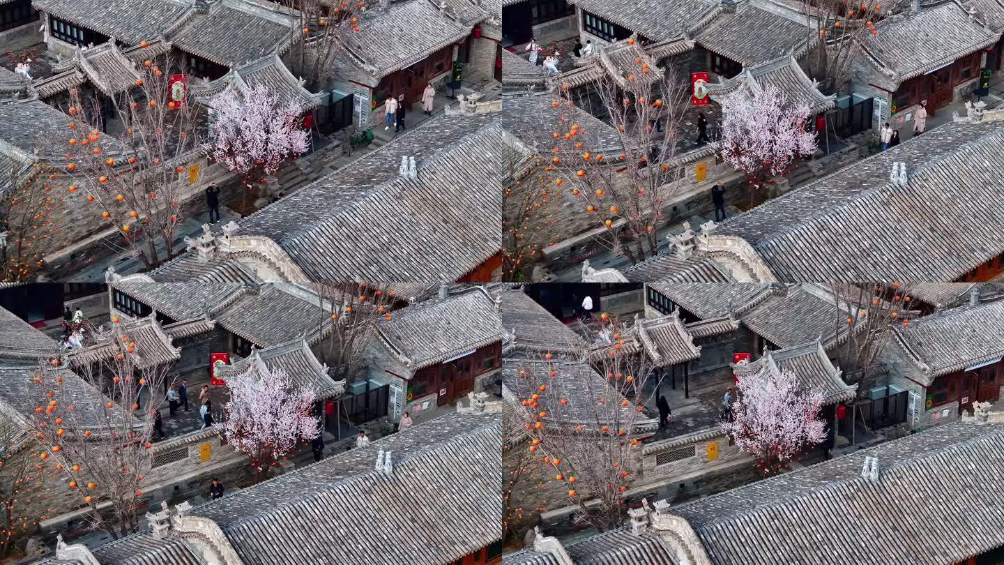 大同东南邑历史文化街区春季街景航拍