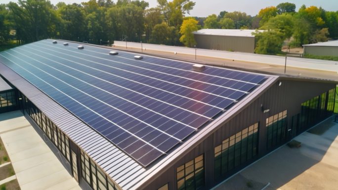 太阳能发电站新能源光伏发电双碳4K