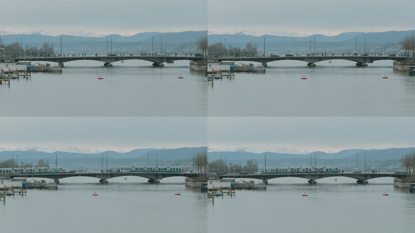4K 欧洲瑞士苏黎世桥梁