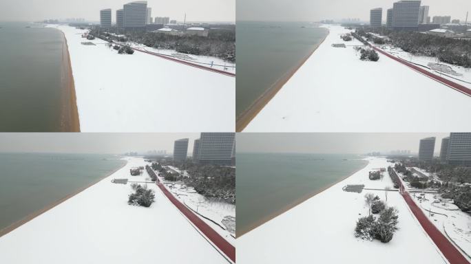 冬季海边 大雪 冬季海边美景 海边城市