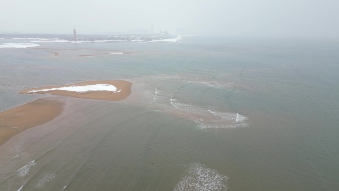 冬季 海滩 小船 生态 雪景