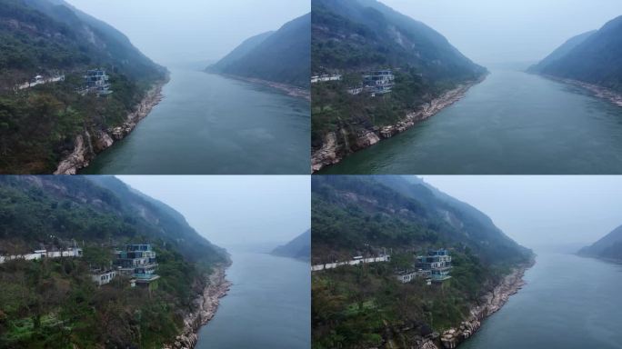 重庆江北铜锣峡温泉航拍