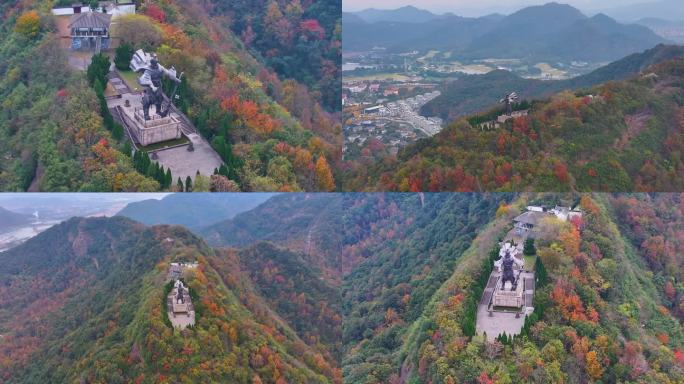 浙江绍兴会稽山大禹陵景区航拍越城区风景大