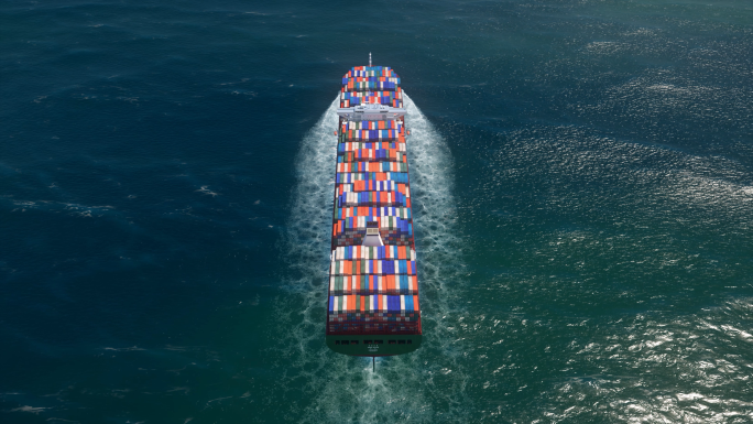 4K货轮运输船海上物流集装箱一带一路